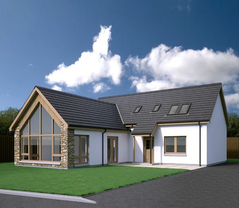 Spey - Scotframe Timber Frame Homes Half Story House, Irish House Plans, Bungalow Conversion, House Designs Ireland, Bungalow Extensions, Modern Bungalow Exterior, House Extension Plans, Self Build Houses, Chalet Design