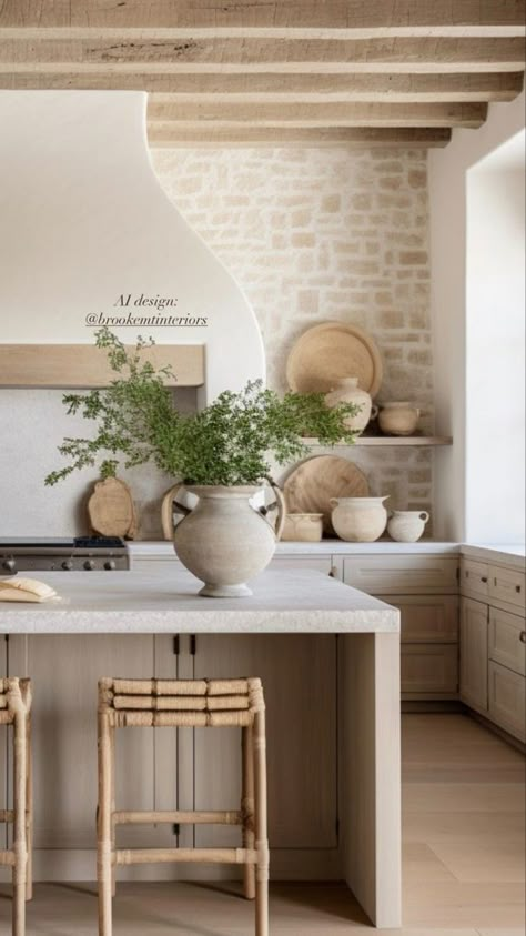 Mediterranean Minimalist Interior, Mediterranean Kitchen Decor, Italian Inspired Home, California Farmhouse, Italian Cottage, Luxury Minimalism, Organic Farmhouse, Starter House, Mediterranean Interior Design