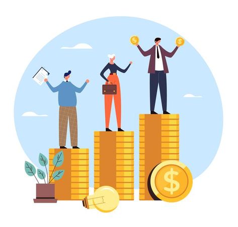 Salary income finance difference rights ... | Premium Vector #Freepik #vector #business #people #money #woman Economic Issues Illustration, Income Inequality Poster, Decent Work And Economic Growth Poster, Economic Growth Illustration, Financial Market Illustration, Finance Logo, Counting Money, Math Blocks, Business Ethics