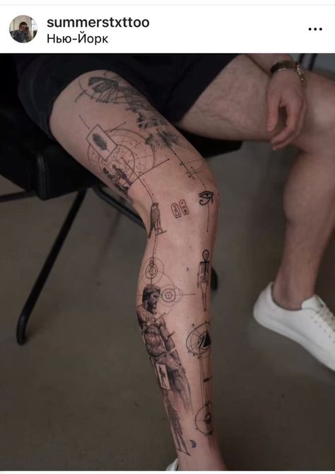 Fine Line Leg Sleeve, Full Leg Tattoo Men, Leg Tattoo Sleeve, Simple Leg Tattoos, Tattoo Pierna, Realistic Tattoo Sleeve, Geometry Tattoo, Tatuaje A Color, Tattoo Graphic