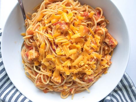 Salsa Chicken Spaghetti Cheese Chicken Pasta, Recipe With Salsa, Salsa Pasta, Chicken Spaghetti Recipe, Chicken Spaghetti Recipes, Spaghetti Dinner, Pasta Chicken, Mild Salsa, Salsa Chicken