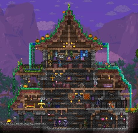 Terraria Crafting Station, Terraria Hallowed House, Cute Terraria Houses, Terraria House Ideas How To Build, Terraria House Ideas Simple, Terraria Castle, Terraria Base, Terraria Memes, Terraria Game