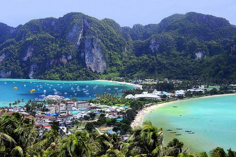 Island on Koh Phi Phi, Thailand   The Postcard Shot by MikeBehnken, via Flickr Culture Of Thailand, Thailand History, Thailand Travel Destinations, Andaman And Nicobar Islands, Phi Phi Island, Visit Thailand, Koh Phangan, Krabi, Boat Trips