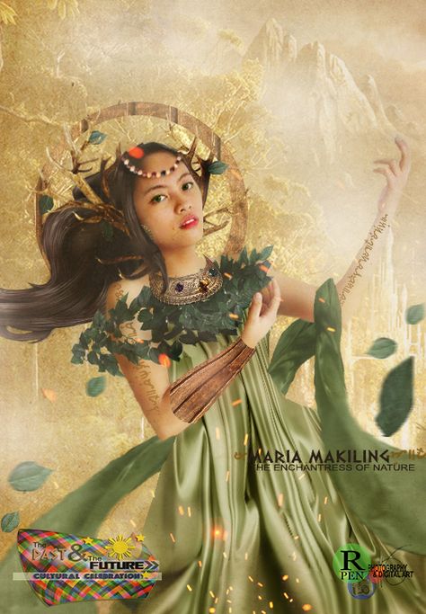 Philippine Mythology Goddesses, Maria Makiling, Philippines Mythology Goddesses, Maria Makiling Painting, Filipino Mythology, Maranao Princess Costume, The Maria’s Album Cover, Digital Art Girl, Young Woman