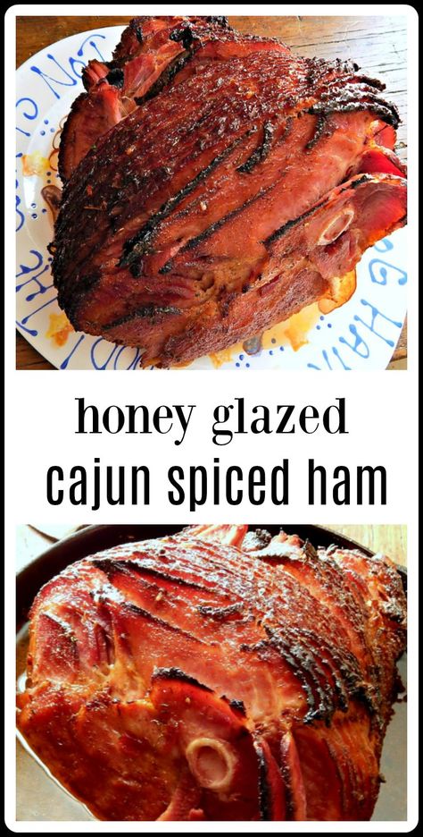 Honey Glazed Cajun Spiced Ham is a fave. The honey spiced glaze hits the perfect sweet spot, the magical place where your taste buds sing without any real heat. #Honey Glazed Cajun Ham #Honey Glazed Ham #Cajun Ham via @www.pinterest.com/frugalhausfrau Best Easter Recipes, Spicy Ham, Ham Recipes Crockpot, Ham Recipes Baked, Ham Glaze Recipe, Honey Glazed Ham, Crockpot Ham, Honey Baked Ham, Glazed Ham