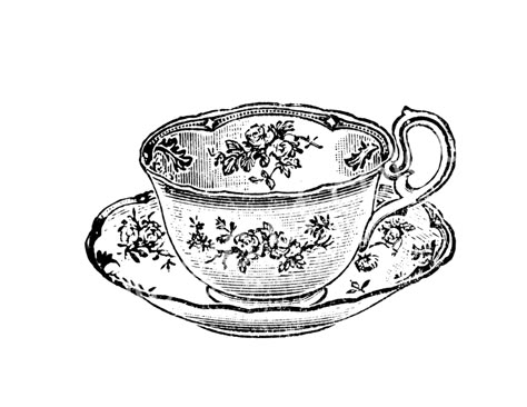 Vintage Tea Cup Clipart - Clip Art Library Teapot Tattoo, Tea Cup Drawing, Tea Tattoo, Teacup Tattoo, Cup Tattoo, Victorian Illustration, Illustration Vintage, Vintage Teacups, Tea Art