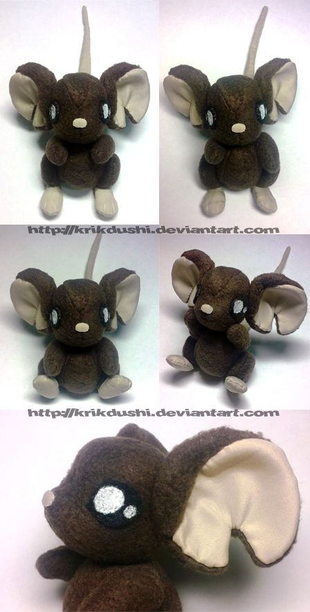 Transformice Plush by krikdushi on DeviantArt Pom Pom Animals, Wire Netting, Mouse Plush, Homemade Dolls, Cute Sewing Projects, Plushie Patterns, Pokemon Plush, Kawaii Plushies, Handmade Plush