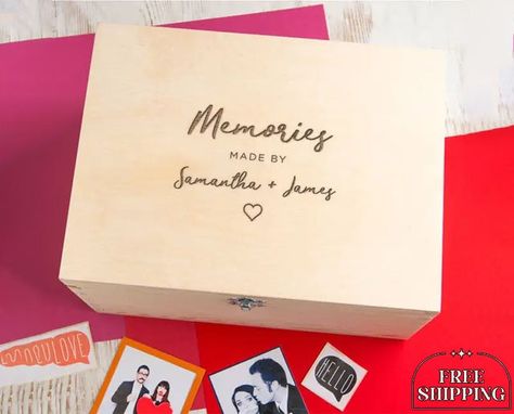 DreamyDesiress - Etsy Personalised Memory Box, Wedding Keepsake Boxes, 5th Wedding Anniversary Gift, Engraved Wooden Boxes, Personalized Keepsake Box, Wooden Memory Box, Memories Box, Wedding Anniversary Presents, 5th Wedding Anniversary