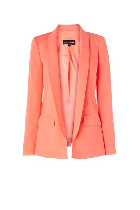 Color Durazno, Peach Blazer, Long Blazer Jacket, Professional Style, Long Blazer, Red Blazer, Color Coral, Spring Jackets, Long Sleeve Blazers