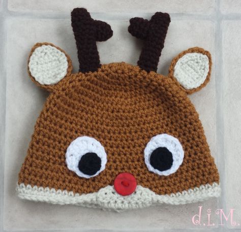 Crochet Reindeer Hats – doitMegself Crochet Reindeer Hat, Crochet Rudolph, Crochet Reindeer, Reindeer Hat, Crochet Holiday, It's December, Repeat Crafter Me, Hat Patterns Free, Crochet Toddler