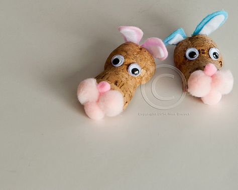 Easter Magnets TWO Wine Cork Crafts Easter by MaxplanationPhotos, $6.50 Wine Cork Animals, Cork Animals, Wine Themed Wedding, Cork Magnet, Corks Crafts, Wine Cork Coasters, Wine Bottle Gift Tags, Party Decorations Centerpieces, Wine Cork Ideas