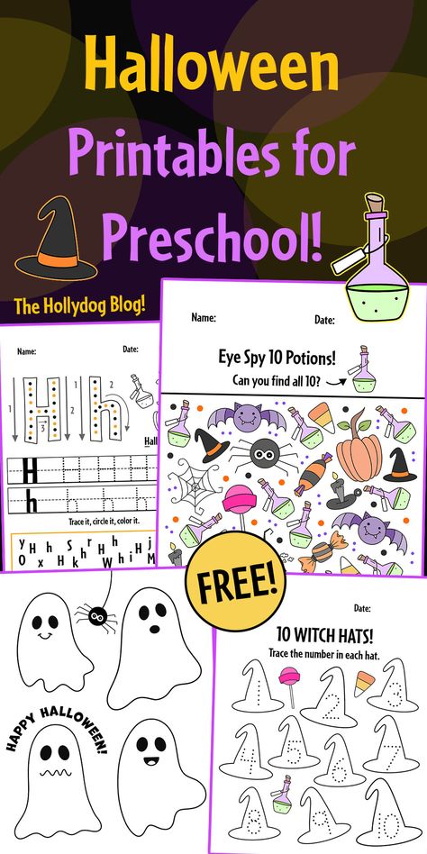 Check out Free Halloween Printables for Preschool! These printable worksheets for preschool are great for building fine motor skills! Halloween Preschool Activities | Halloween Worksheets for Preschool | Halloween Theme for Preschool | Halloween Printables Halloween Ideas For Kindergarteners, Activities For Preschool Halloween, Pre K Halloween Lesson Plans, Halloween Themed Lessons For Preschool, Halloween Learning Activities Kindergarten, Halloween Activities Occupational Therapy, Literacy Halloween Activities Preschool, Kindergarten Halloween Activities Free, Halloween Prek Activities Free