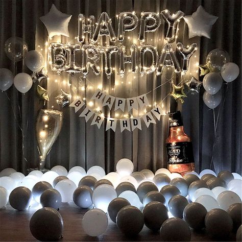 Happy Birthday Letter Balloons, Party Decorations For Adults, Décoration Baby Shower, Surprise Birthday Decorations, Birthday Party Decorations For Adults, Hen Party Decorations, Birthday Decorations At Home, Birthday Party Balloons, Sweet 17