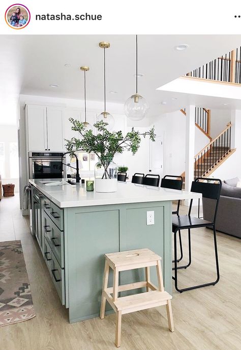 Green Kitchen Island, Sage Green Kitchen, Kitchen Blue, Going To, Green Cabinets, It Is, Kitchen Redo, You Are, Best Picture