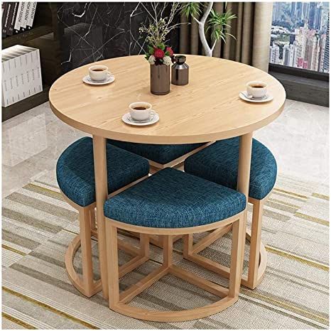 Wooden Round Dining Table, Round Wooden Dining Table, Restaurant Tables And Chairs, New Classic Furniture, Table And Chair Set, Living Kitchen, Kitchen Table Settings, Restaurant Tables, Table And Chair