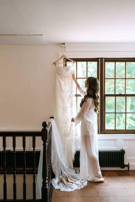 Bride Getting Ready | Wedding Dress | French Chateau Inspired Wedding at Hotel du Village | Kailee Rose Wedding Dress French, Vera Wang Gowns, Village Wedding, New Hope Pa, Wedding Hotel, Getting Ready Wedding, Light Pink Flowers, Romantic Images, Pennsylvania Wedding