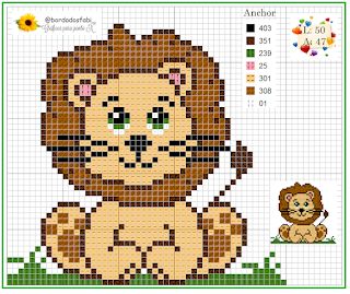 oieee, boa tarde...quem ama esses bichinhos q nunca saem de moda ? bora bordar ... Bible Story Crafts, Graph Crochet, Baby Cross Stitch Patterns, Canvas Work, Animal Embroidery Designs, Baby Blanket Knitting Pattern, Baby Cross, Baby Lion, Cross Stitch Baby