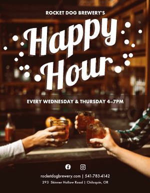 Happy Hour Flyer Templates - MustHaveMenus Display Template, Opening A Restaurant, Happy Hour Specials, Lunch Buffet, Happy Hour Cocktails, Design Edit, Creative Advertising Design, Flyer Design Inspiration, Promotional Flyers