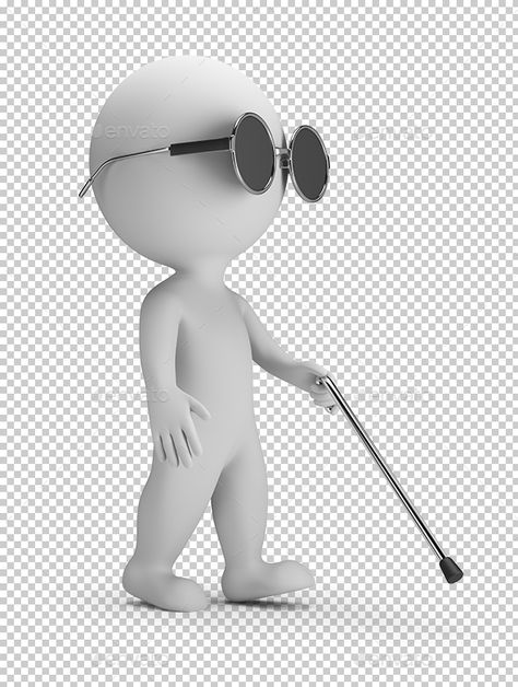 3D Small People - Blind Blind Person Meme, Blind Person, Blind Character, Black Blinds, Glasses Guide, White Blinds, Emoji Photo, White People, Man Logo