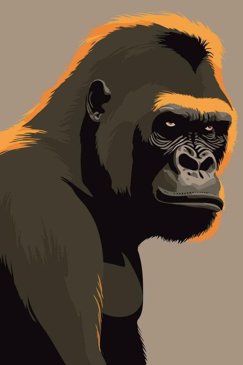 Gorilla Painting Easy, Gorilla Illustration Graphic Design, Gorilla Painting, Gorilla Wallpaper, Gorilla Portrait, Gorilla Illustration, Gorilla Art, Gorillas Art, Creative Iphone Case