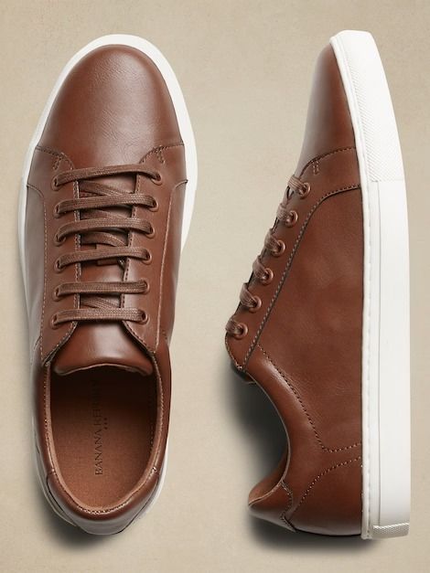 Men's Shoes | Banana Republic Factory Mens Business Casual Shoes, Sneakers Outfit Men, Brown Leather Sneakers, Business Casual Shoes, Casual Leather Shoes, Casual Dress Shoes, Mens Shoes Casual Sneakers, Brown Sneakers, Banana Republic Factory