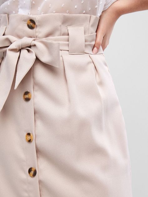 ZAFUL Belted Button Up Paperpag Skirt  LIGHT KHAKI , #AFFILIATE, #Button, #Belted, #ZAFUL, #Paperpag, #KHAKI #Ad Skirts Cute, Green Pleated Skirt, Formal Wear Women, White Striped Skirt, Ladies Shirts, Full Skirts, Kawaii Fashion Outfits, Woman Dress, Shorts Jeans