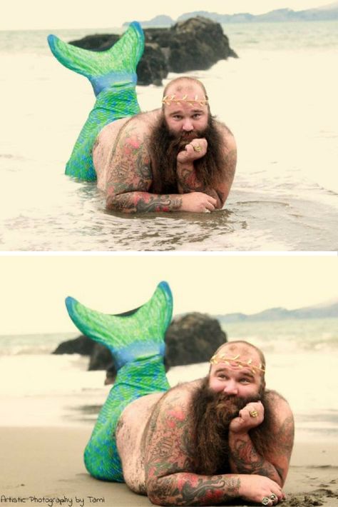 Dudoir Male Funny, Funny Picture Ideas, Man At Beach, Beach Memes, Mermaid Man, Funny Beach, Funny Guy, Piece Of Advice, Funny Photography