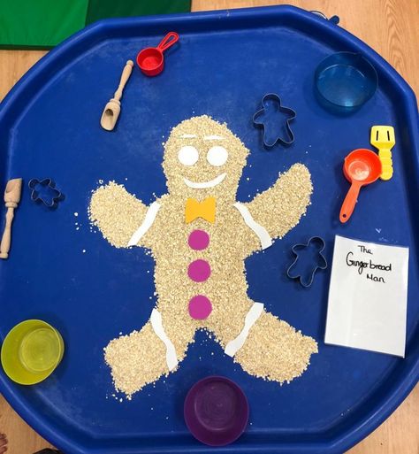 Gingerbread Tuff Tray, Gingerbread Man Tuff Tray, Gingerbread Man Eyfs, Gingerbread Man Story, Eyfs Ideas, Gingerbread Man Activities, Sand Tray, Bread Man, Traditional Tales