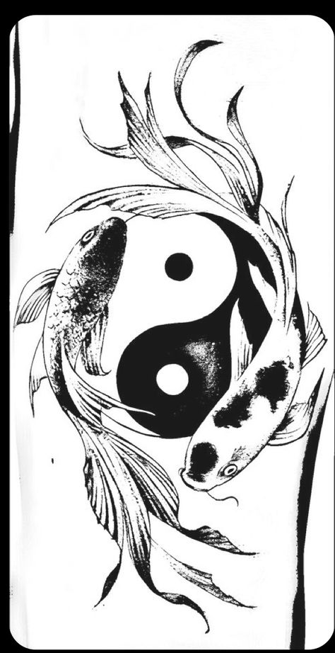 Ying Yang Art Wallpaper, Ying Yang Sketch, Koi Fish Yin Yang Art, Yin And Yang Koi Fish Tattoo, Koi Yin Yang Tattoo, Chakra Tattoo Design, Ying Yang Koi Fish Tattoo, Yin Yang Koi Fish Tattoo, Koi Fish Yin Yang Tattoo