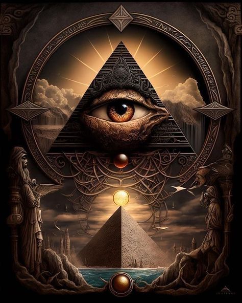 Egyptian Artwork, Egyptian Goddess Art, Starověký Egypt, Egypt Concept Art, Eye Of God, Pyramid Eye, Eyeball Art, Egypt Tattoo, Ancient Egyptian Gods