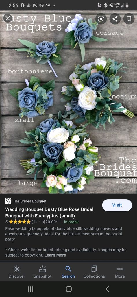 Fake Wedding Bouquet, Blue Flowers Bouquet, Rose Bridal Bouquet, White And Blue Flowers, Silk Flowers Wedding, Blue Bouquet, Bride Bouquets, Green Wedding, Blue Rose