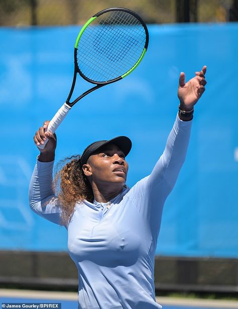 On-court look: The Nike ambassador accessorised with a black visor, and tied her hair into a high ponytail Nike Ambassador, A High Ponytail, Emma Raducanu Tennis, Business Book, High Ponytail, Perth Australia, Business Books, Serena Williams, Tennis Racket