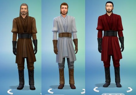 Mod The Sims: Star Wars Jedi - Darth Maul dresses by lioness21 • Sims 4 Downloads Star Wars Jedi Robes, Room Decor Sims 4, Sims 4 Star Wars, Pretty Sims, Jedi Robes, Jedi Academy, Star Wars Patch, Sims Outfits, Jedi Outfit