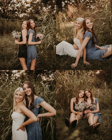 Senior session but with your best friends 🤩 Senior Picture Ideas With Best Friend, Picture Ideas With Best Friend, Ideas With Best Friend, Best Friend Senior Pictures, Friend Senior Pictures, Sister Photoshoot, Bestie Christmas, With Best Friend, Senior Picture Ideas