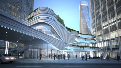 Zhongxun Times / 10 Design Head Quarters, Mall Facade, Retail Architecture, Shop Facade, Future Buildings, Commercial Complex, Mall Design, Mix Use Building, Central Business District