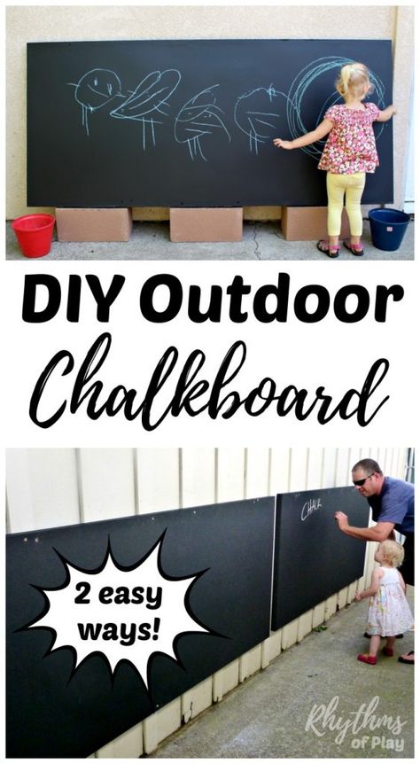 Chalk Art Projects, Backyard Play Spaces, Outdoor Chalkboard, Kids Chalkboard, Backyard Kids Play Area, Outdoor Play Areas, Kids Outdoor Play, Outdoor Play Area, Diy Chalkboard