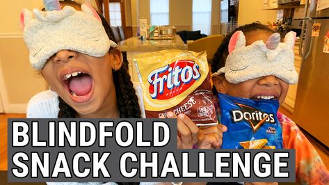 We had so much fun doing this blindfold taste test to try snacks from Variety Fun, a new snack subscription box service! This taste test challenge was hilarious, and it was a little scary how well the girls know their snack! Blindfold Guessing Game, Mystery Drink Challenge, Food Challenge Games, Blind Food Tasting Game, Blindfold Games For Kids, Taste Testing Party Ideas, Blindfold Games, Luxury Family Travel, Test Games