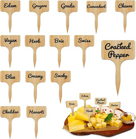 Cheese Names, Birthday Cocktail Party, Cheese Markers, Recipes Using Bananas, Flag Food, Cheese Labels, Birthday Cocktail, Birthday Cocktails, Party Food Labels