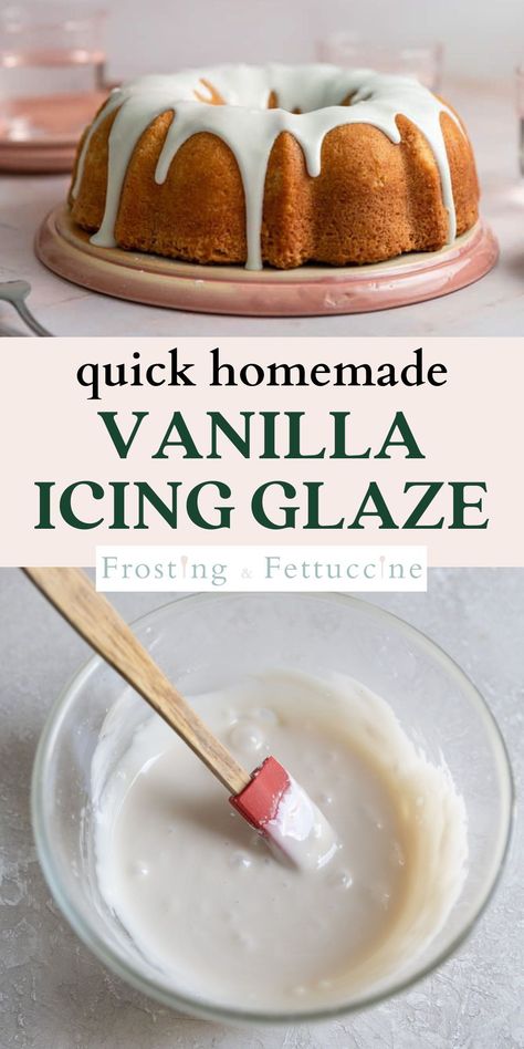 Homemade Vanilla Icing, Homemade Cake Icing, Vanilla Glaze Recipe, Vanilla Icing Recipe, Icing Recipe For Cake, Glazed Icing Recipe, Simple Icing, Easy Icing Recipe, Icing Glaze