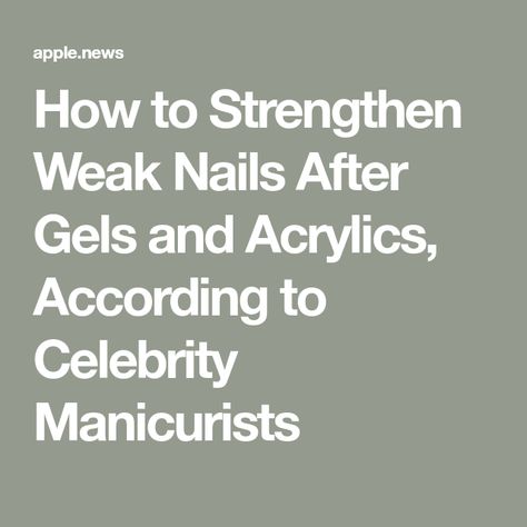 Fixing Nails After Acrylics, Strengthen Nails After Gel, Damaged Nails After Gel, How To Strengthen Weak Nails, After Acrylic Nail Care, Nail Recovery After Acrylics, Heal Nails After Acrylics, How To Heal Nails After Acrylics, Layered Hairstyles For Medium Hair