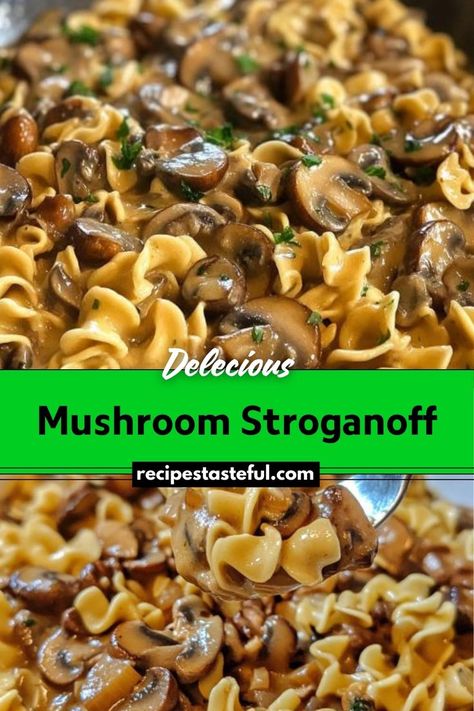 Mushroom Stroganoff is a creamy and comforting dish featuring a savory mushroom sauce, perfect for a hearty meat-free meal. Served over pasta, this rich and flavorful dish combines sautéed mushrooms with a tangy and smooth sauce. Mushroom Casserole Recipes For Dinner, Recipes With Mushrooms, Mushroom Stroganoff Recipe, Mushroom Casserole, Sautéed Mushrooms, Mushroom Stroganoff, Mushroom Dish, Christmas Recipes Easy, Creamy Recipes