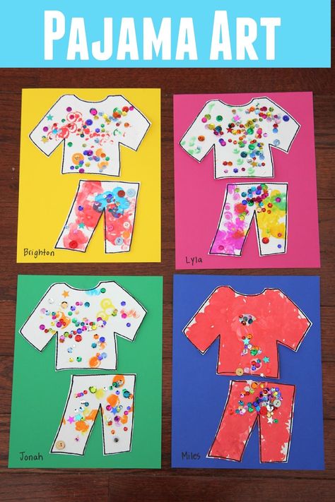 Pajama Name Matching Activity for Kids inspired by Llama Llama Red Pajama Virtual Book Club for Kids Pajama Week Activities, Clothes Theme For Preschool Art Projects, Clothing Activities For Preschool Ideas, Pajama Art Preschool, Clothes Unit For Preschool, Pj Week Activities, Bedtime Theme Preschool Activities, Clothes Art Activities For Preschool, Clothing Art Projects For Preschool