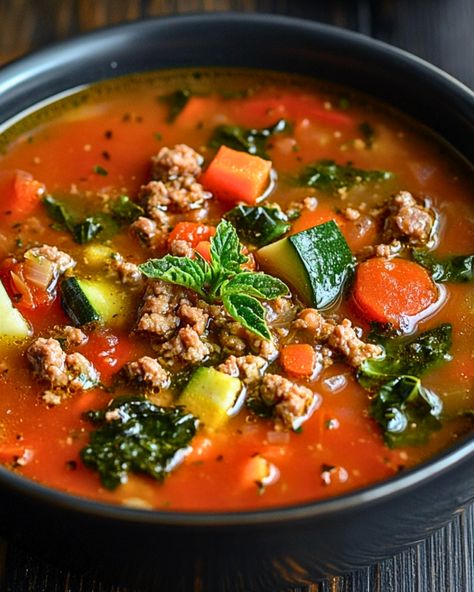 Italian Vegetable Soup, Soup With Sausage, Vegan Jambalaya, Minced Beef Recipes, 15 Bean Soup, Fakeaway Recipes, Steak Side Dishes, Italian Sausage Soup, Pasta Side Dishes