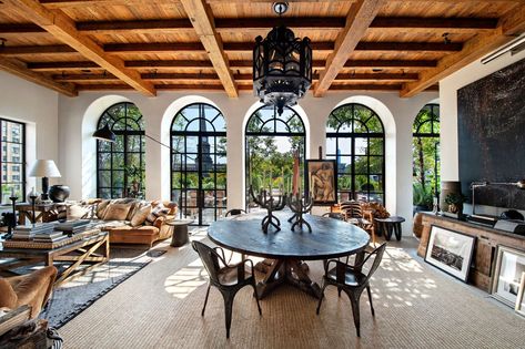 Designer and Longtime Ralph Lauren Executive Lists Villa-Like Manhattan Duplex for $7.95 Million - Mansion Global New York Dream, Mission Revival, French Limestone Floor, Rustic Staircase, Reclaimed Wood Ceiling, Spanish Mission, Open Loft, Duplex Penthouse, Mediterranean Living