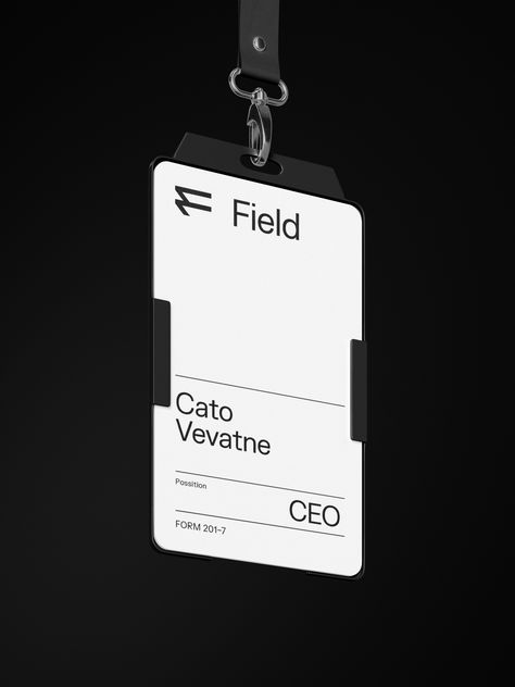 Field on Behance Staff Id Card Design, Id Card Design Creative, Staff Card, Id Card Design, Identity Card Design, Name Tag Design, Company Id, Graphics Layout, Work Badge