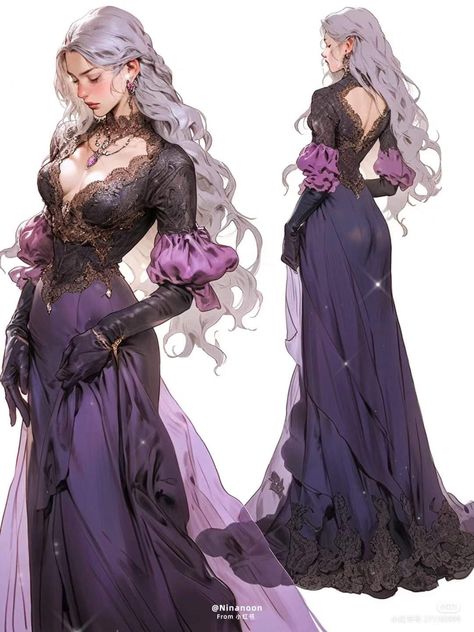 Fantasy Dresses, 캐릭터 드로잉, Fashion Illustration Dresses, Dress Drawing, Fantasy Gowns, Fantasy Dress, Fashion Design Sketches, Fashion Painting, Art Dress