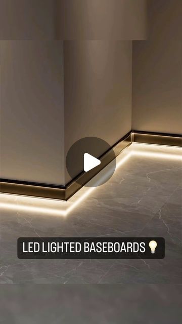 Redo Spaces • DIY • Interior Design • Remodel • Home on Instagram: "LED Lighted Baseboards 💡👇 

Comment “LED” for more info on how to get a kit.

@redospaces for more home improvement innovated products!

#redospaces #ledlights #ledlighting #ledlightstrip #ledbaseboard #innovatedhomesolutions #homeimprovementproducts" Lighted Baseboards, Diy Interior Design, Design Remodel, Interior Design Diy, Diy Interior, Led Light Strips, Baseboards, Led Strip Lighting, Led Strip