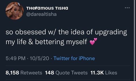 #growth #evolve #upgrade Myself Tweets, Love Tweets, Spiritual Peace, Baddie Tips, Realest Quotes, Good Quotes For Instagram, Relatable Tweets, Bettering Myself, Baddie Quotes