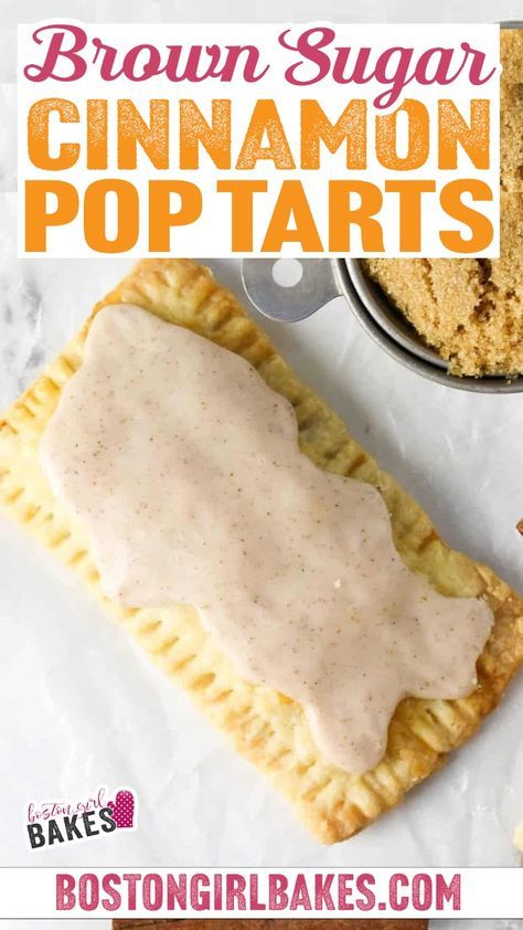 These homemade brown sugar cinnamon pop tarts are way better than the store-bought kind! Made with a homemade pie crust, a simple brown sugar cinnamon filling and topped with a sweet cinnamon glaze! And let me tell you, once you try the homemade version it will be hard to go back and tear open another silver package with your teeth ever again. Make these Homemade Brown Sugar Cinnamon Pop Tarts! | @bostongirlbakes Pop Tart Pie, Brown Sugar Cinnamon Pop Tarts, Cinnamon Pop Tarts, Brown Sugar Pop Tarts, Pop Tarts Recipe, Xmas Breakfast, Sugar Pie Crust, Homemade Brown Sugar, Poptart Recipe