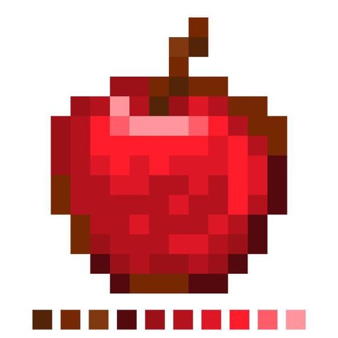 Apple Pixel Art, Minecraft Apple, Minecraft Items Pixel Art, Minecraft Box, Minecraft Crafting Recipes, Minecraft Diy Crafts, Minecraft Items, Minecraft Icon, Pixel Art Food